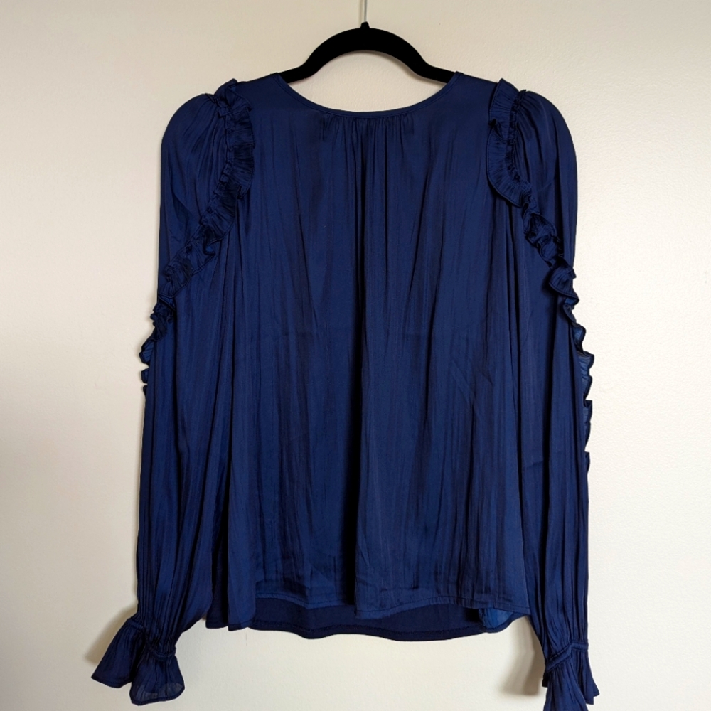 LOFT Navy Blue Silky Blouse